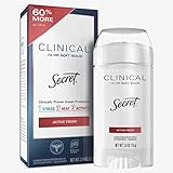 Secret Clinical Strength Smooth Solid, Waterproof Women's Anti-Perspirant and Deodorant, Sport Fresh Scent - 2.6 Oz