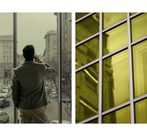 Image of VViViD One-Way Colorful Vinyl Window Tinting Sheets (25ft x 5ft, Gold Mirror Chrome)
