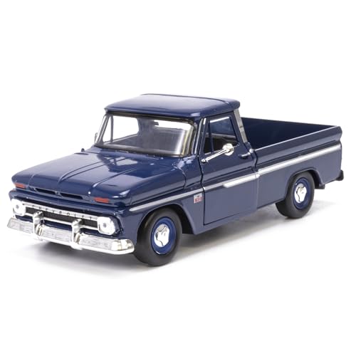 Motor Max 1966 Chevy C10 Fleetside Pickup Truck Dark Blue - Motormax 73355 - ...