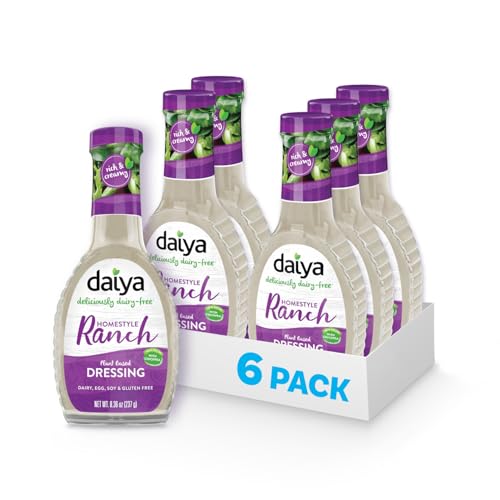 Daiya Dairy Free Homestyle Ranch Salad Dressing, Gluten Free Plant Based Condiment, Vegan Dipping Sauce, 8.36 oz (Pack of 6)