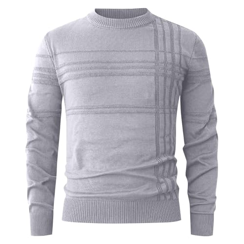 Mens Crewneck Sweater Lightweight Casual Elastic Knitted Pullover Soft Comfort Fall Warm Tops