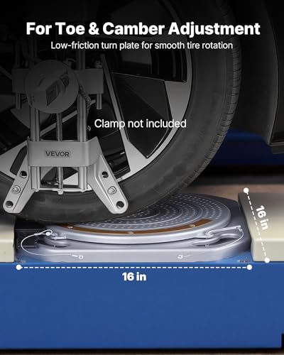 Image of VEVOR Wheel Alignment Turn Plates, 4-Ton Capacity, Brass Dial Measurements, 360 Rotating Turntable Wheel Alignment Tool with Transition Bridge & Thrust Block for Car SUV Light Truck