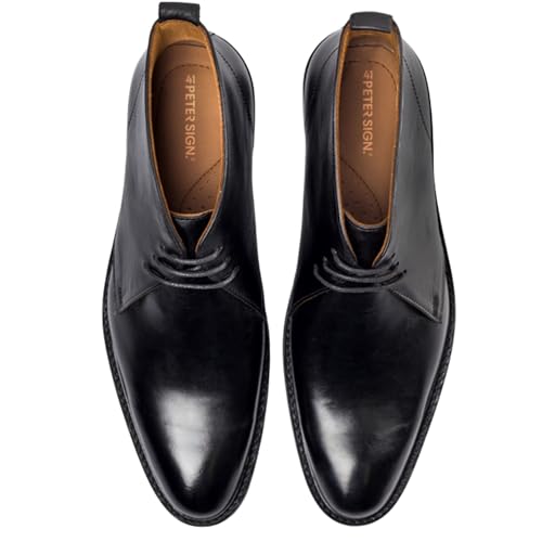 Men's Chukka Boots | Genuine Leather Ankle High Plain Toe Design Comfortable Ruber Sole Dress Shoes For Men2