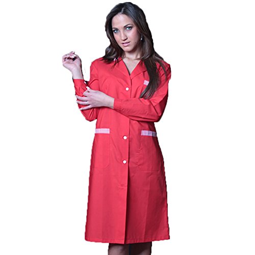 Fratelliditalia Blouse de travail bicolore, pour femme, pour nettoyage domestique, ouvrière, opératrice production alimentaire XXL rouge Cover
