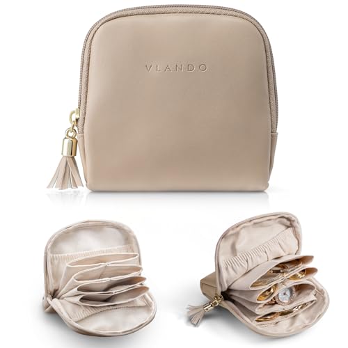 Vlando Small Jewelry Travel Case,Jewelry Pouch Bags with Zipper,Velvet Jewelry Organizer Storage Bag for Bracelet Rings Earring Travel Essentials Gift