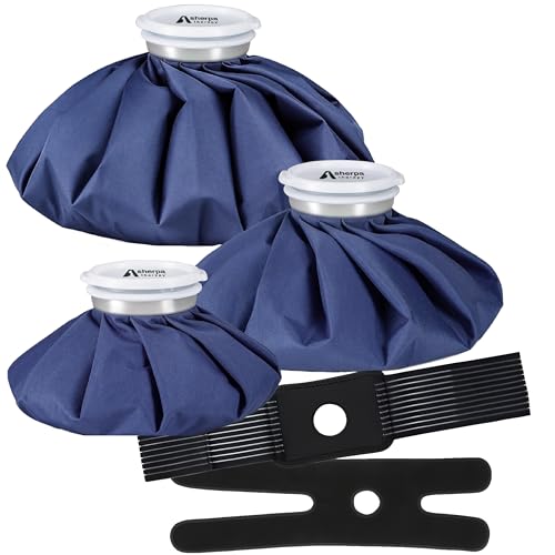 Image of Ice Bags for Injuries Reusable - Dual Hot Water Bag for Pain Relief and Soft Ice Packs for Injuries - Set of 3 Bags and 2 Straps