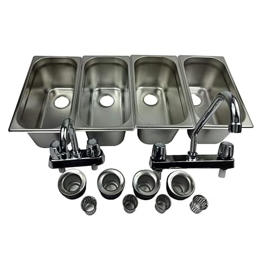 Standard 4 Compartment Sink Set & Hand Washing for Concession Stand Food Trailer