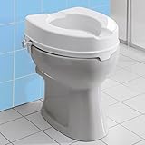 Hergestellt aus Polypropylen Toilettensitzerhöhung, Toilettenaufsatz WC-Aufsatz mit Hygiene- Ausschnitt & leichter Neigung, 10 cm Erhöhung, Kunststoff, weiß