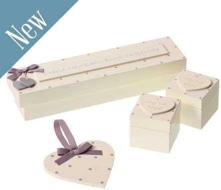 Cream, Grey New Baby Wooden Keepsake Box Set 1st Tooth, Curl and Birth Certificate Holder Boxes