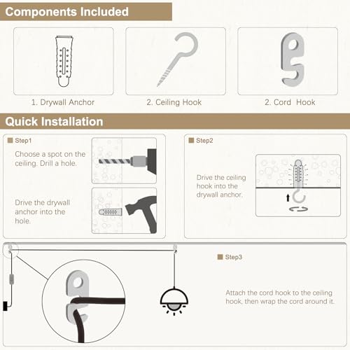 Support de lampe suspendue E27 avec fil de 4M, câble blanc avec interrupteur pour plafonnier