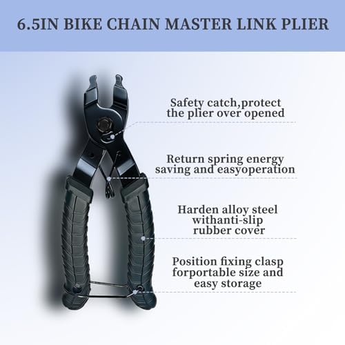 Ristimalink Bike Chain Repair Tools Set, Includes Bicycle Chain Breaker Tool, Master Link Plier, Wear Indicator and 3 Pairs Missing Links for 6-10 Speed Chains - 3
