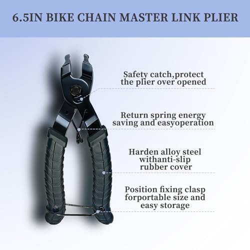 Juego de herramientas para reparación de cadena de bicicleta, incluye herramienta para romper cadena, pinza de eslabón maestro, indicador de desgaste y 3 pares de eslabones faltantes para cadenas de 6-10 velocidades miniatura 4