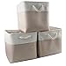 Mangata Aufbewahrungsbox Stoff, aufbewahrungskorb Karki Creme, Korbe Stoff in Würfel (30x30x30 cm) für Schrank, Regal, und Kleidung, (Faltbare, 3er Pack)