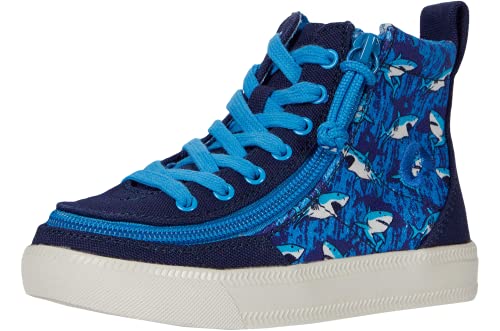 Billy Footwear Classic Lace High (Toddler/Little Kid/Big Kid) Blue Sharks 2 Little Kid M #TOP10