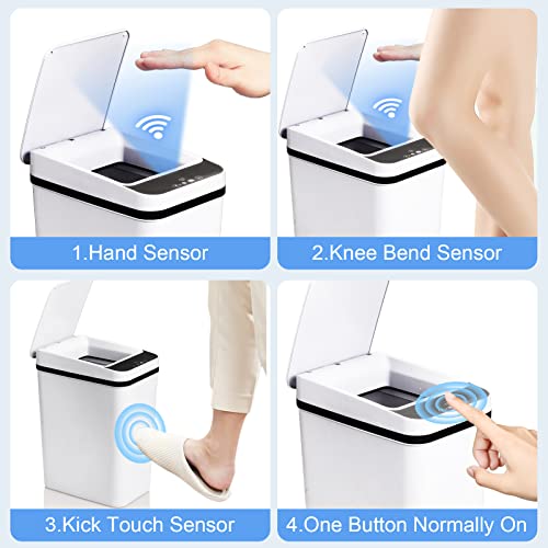 Anborry Bathroom Smart Touchless Trash Can 2.2 Gallon Automatic Motion Sensor Rubbish Can With Lid Electric Waterproof Narrow Small Garbage Bin For Kitchen, Office, Living Room, Toilet, Bedroom, Rv #TOP4