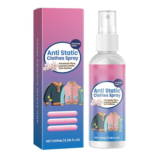 Textilien Antistatik Spray,Antistatisches Spray für Kleidung,Anti Falten Spray Kleidung,Neu Anti Static Spray,Elektrostatisches Spray,Antistatisches Spray für Kleidung 100ml