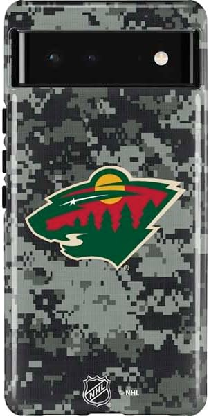 Skinit Pro Phone Case Compatible with Google Pixel 6 - Officially Licensed NHL Minnesota Wild Black Background Design