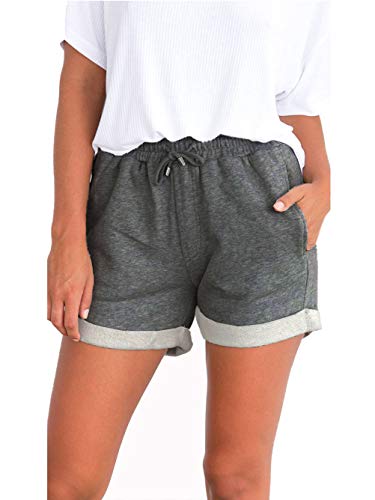 Famulily Loose Shorts for Women Comfy Lounge Shorts SweatShorts with Pockets Charcoal Small