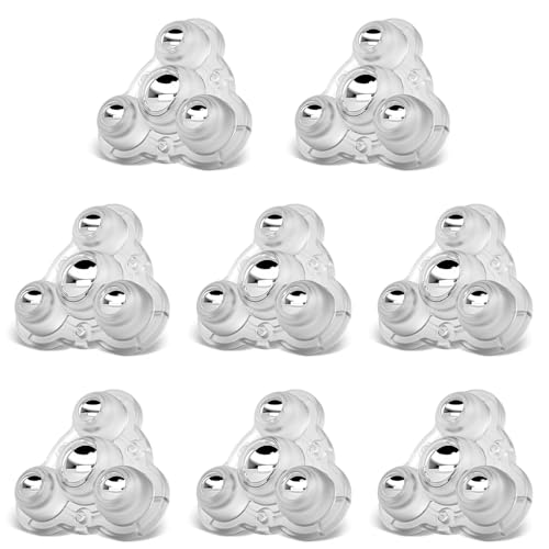 TRVL FIELDER Self Adhesive Caster Wheels for Furniture, Small Casters for Furniture Legs, Low Profile Table Wheel, 2.4 Inch Steel Appliance Roller, Upgraded 30 LBS Per Wheel (Triangles, Clear, 8 PCS)