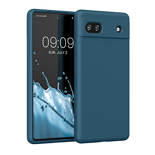 kwmobile Hülle kompatibel mit Google Pixel 6 Pro Hülle - Silikon Handy Case - Handyhülle weiche Oberfläche - kabelloses Laden - Petrol matt