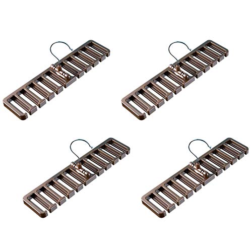 DALIZHAI777 Belt Hangers Belt Rack 4pcs Belt Hangers Tie Holder 12 Inch Homeware Closet Organizer Multifunction Twirl Tie Rack BlackBrownWhite Belt Organizer Color  Brown