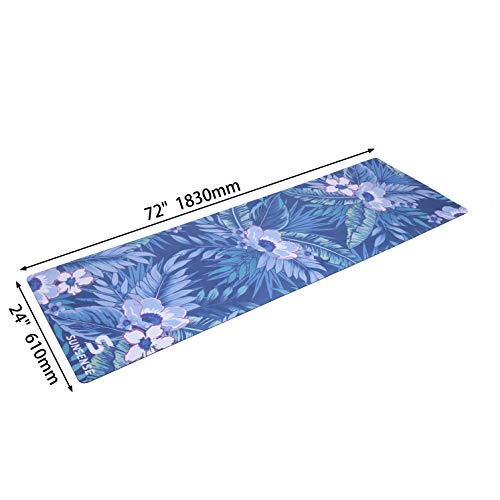 Sunsense Premium Rubber Suede Microfiber Sticky Yoga Mat, Pretty Thick Exercise Mat For Women, Seashell & Leopard Mat, Yoga Mat For Home &Gym & Poolside & Fitness, Yoga Mat Art (Summer) #TOP1