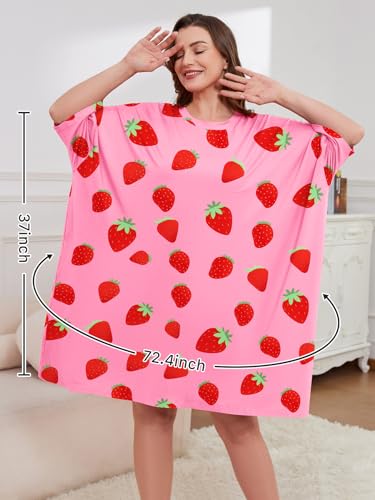 Plus Size Moo Moos for Women Oversized Sleep Shirts for Women Oversized Nightgown with Pocket Fit S-5XL3