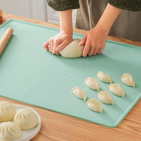 Silicone Baking Mat, 20"X28" Extra Large Non-stick Silicone Mat With High Edge, Food Grade Silicone Dough Rolling Mat For Making Cookies, Macarons, Multipurpose Mat, Countertop Mat, Placemat Cover