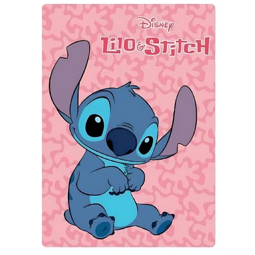 Arlis Plaid Polaire Lilo Stitch Disney en Rose 100 X 140 Cm (Plaid Lilo and Stitch)