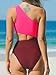 CUPSHE Women's One Piece Swimsuit One Shoulder Bathing Suit Cutout Color Block Swimwear L