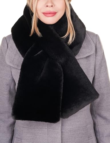 Futrzane Modern Scarf - Womens Faux Fur Stoles Wraps - Soft Collar for Jackets3