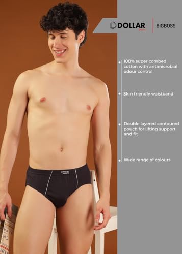 Image of Dollar Bigboss Men's Solid Cotton Brief (Colour May Vary)