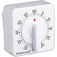 KitchenCraft Wind Up Kitchen Timer, 60 Minutes, White