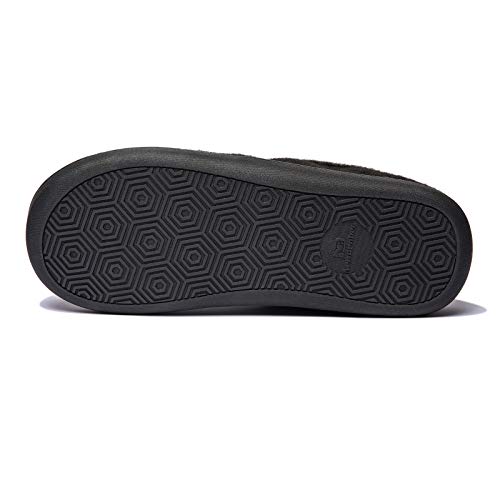 Image of NewDenBer Men's Warm Memory Foam Suede Plush Fleece Lined Slip on Indoor Outdoor Clog House Slippers