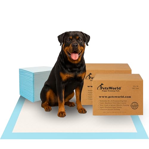 Image of PetsWorld XL Dog Pee Pads 30 inchx36 inch, 200-Count - Heavy Duty, Leak-Proof Potty Training Pads for Puppies & Large Dogs, Super Absorbent, Quick-Dry Disposable Pads with Odor Control