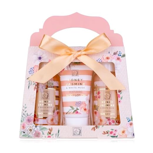 Accentra – Set Doccia Donna Set Regalo MIELE GELSOMINO in una splendida confezione regalo, Set di 3 pezzi con gel doccia, lozione corpo e bagnoschiuma, benessere per San Valentino e Festa della Mamma