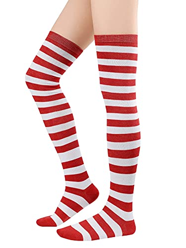 Image of Century Star Thigh High Socks Striped Extra Long Tube for Women Over the Knee Athletic Sports Socks Plus Size Stockings