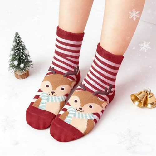 Libella 10er Pack Mädchensocken Mittellang Schulkind socken Tier Motiv Sportsocken Laufsocken Wintersocken 2885 27-30