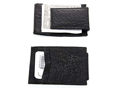 Men's Crocodile Embossed Leather Slim Magnetic Money Clip 3 Credit Card Holder Wallet 4x2.75 inches3