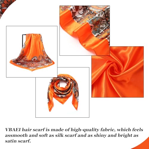 35” Large Square Satin Head Scarf - 1Pcs Satin Hair Scarf Silk Bandana Head Wraps For Women2