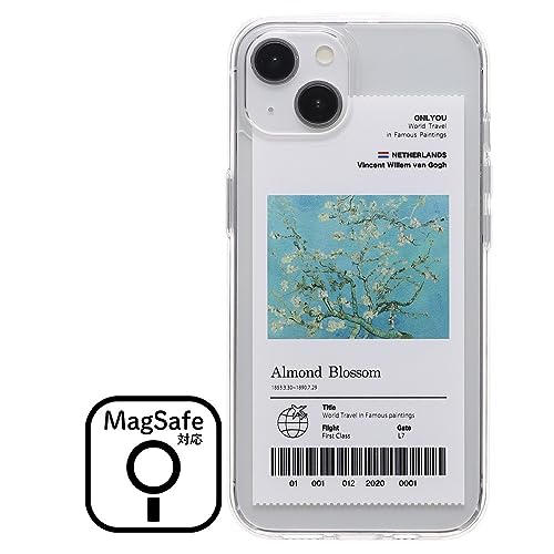 ONLYOU iPhone13 mini ケース 韓国 magsafe対応 マグセーフ ケース Almond Blossom 花咲くアーモンドの木の枝 ゴッホ アイフォン13ミニケース(iPhone13mini Almond Blossom)