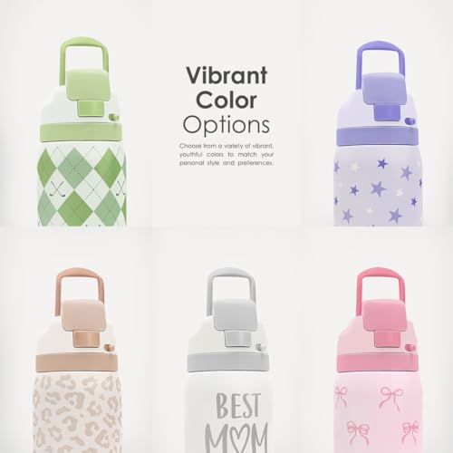 Image of Coquette Bow Insulated Stainless Steel Water Bottle with Straw for Sports and Travel, 32oz Gifts for Women Girls Friends Teens Birthday Christmas