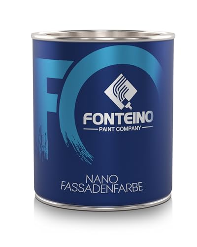 Nano Fassadenfarbe bunte Fassadenfarbe Außenfarbe Wandfarbe Fassadenschutz Fassaden mit Abperleffekt - Ral 7001 Ähnl. Silbergrau 750ml
