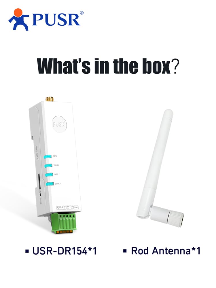 Montaggio su guida DIN Rossetto Taglia 4G Modem RS485 a Cellular Modbus Gateway Cat1 1* RS485 MQTT SSL USR-DR154-E Versione EUR (Modem 4g)