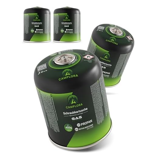 CAMPLORA 4x 450g Gaskartuschen passend für Weber Gasgrill Q100/1000-Serie, Propangas & Butangas, Schraubkartusche mit Gewinde für Campingkocher Gas Kartuschen Schraubventil Gasflaschen butane