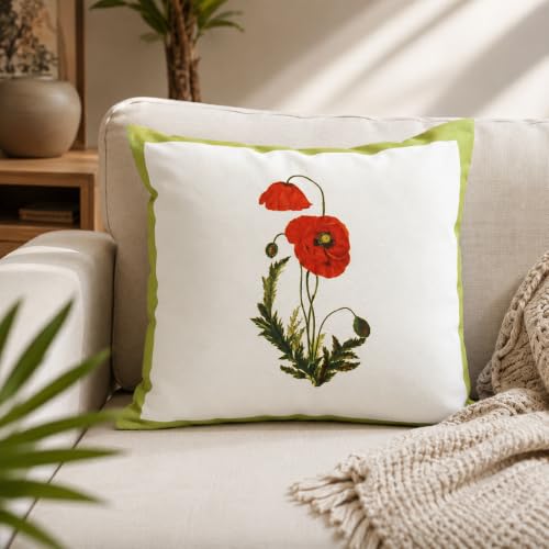 Image of Blooming Garden Printed Accent Cushion Cover for Home Decor, Sofa Pillow Cover, Premium Fabric, Pack of 1