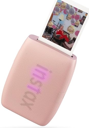 Image of FUJIFILM X Half Digital Camera with Fujifilm Instax Mini Link 3 Smartphone Printer and Sunshine Microfiber Cleaning Cloth... (Silver, Rose Pink Printer + 20 Sheets)