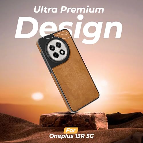 Image of A rtistque Premium Pu Leather Back Cover Case for OnePlus 13R | Inner Fabric |Smooth Hand Feel | Drop Protection | Raised Camera Edge | Stylish Design | OnePlus 13R Back Cover - Brown