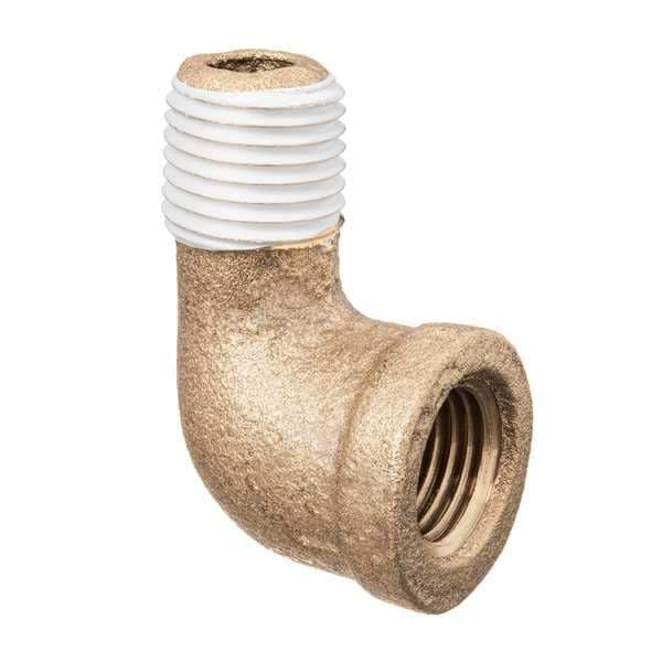USA SEALING ZUSA-PF-10674 Brass Class 125 Pipe Fittings, Street Elbow 90 Degree Elbow with PTFE Thread Sealant, 3/8