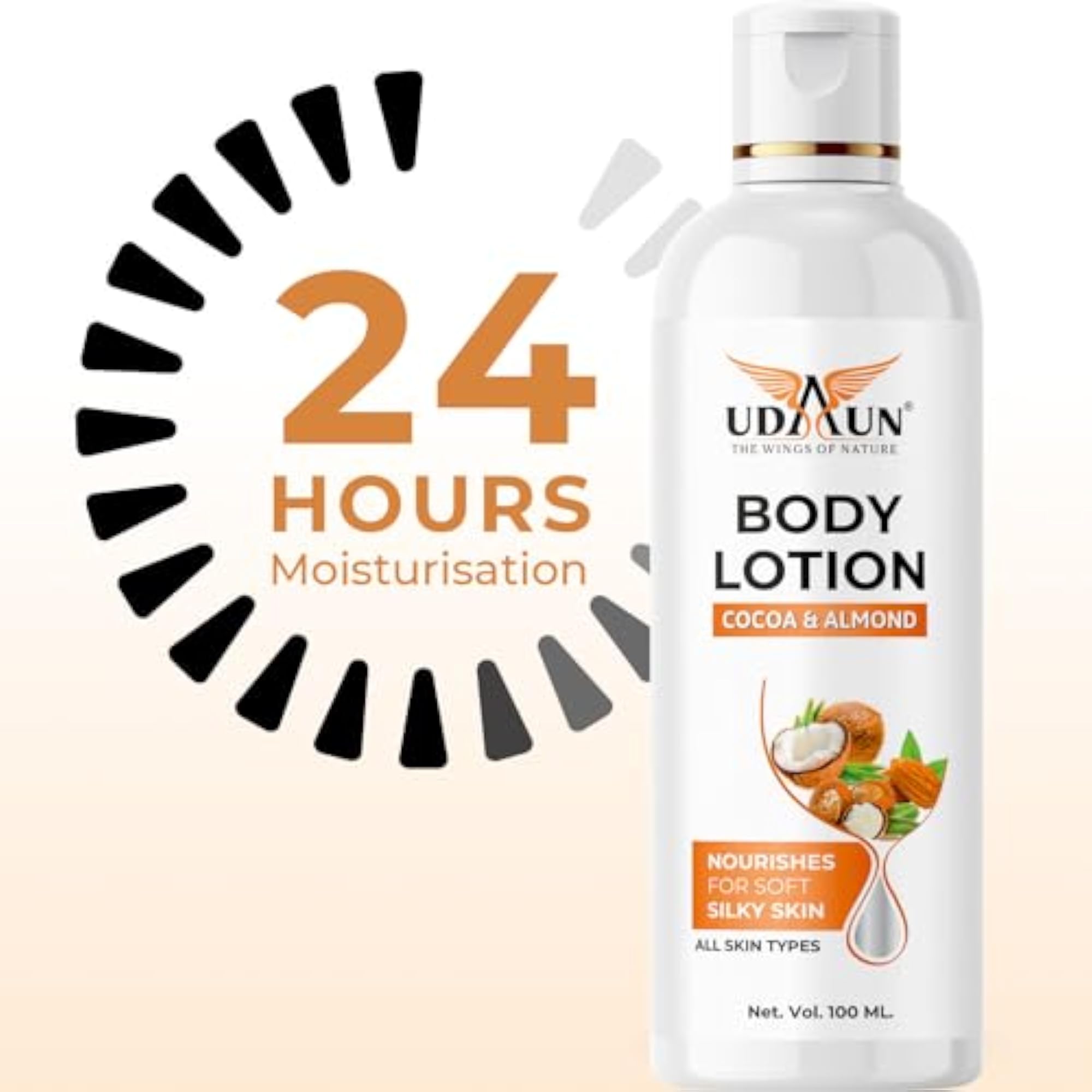 Udaun Cocoa Butter Body Lotion for Dry Skin, 100ml